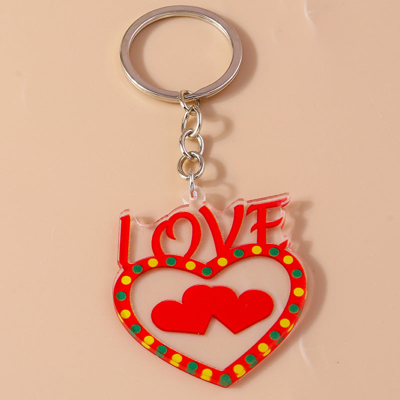 Wholesale Valentine's Day LOVE Butterfly Plastic Keychain